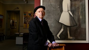 Blackman with his artworks in 2014.