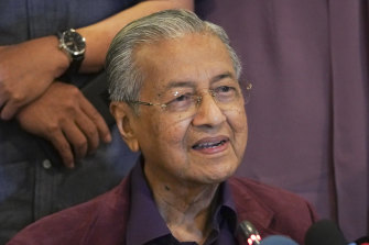 Malaysian Prime Minister Mahathir Mohamad speaks during a press conference in Putrajaya, Malaysia.