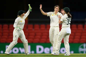 Ellyse Perry after snaring the wicket of Yastika Bhatia.