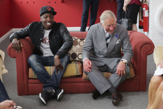 Prince Charles, right, sits with Jamal Edwards at the launch of the Prince’s Trust Summer Sessions in July 2013. 