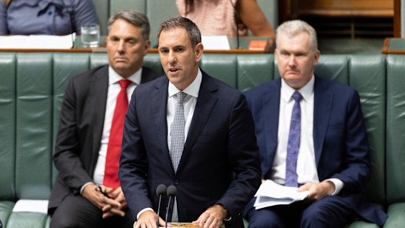 Treasurer Jim Chalmers during question time at Parliament House today.