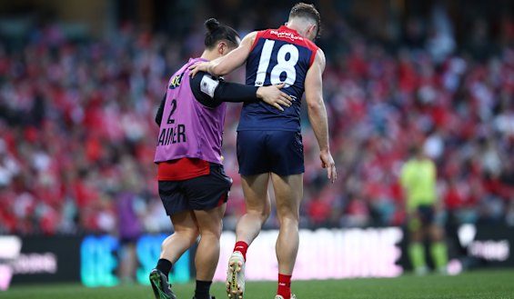 Jake Melksham is one of two Demons who suffered a season-ending ACL setback at the weekend.