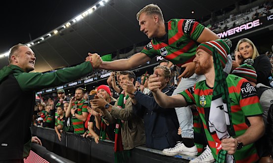 Thanks for the memories: Rabbitohs fans farewell Jason Clark.