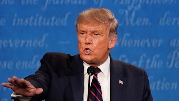 US President Donald Trump during the first presidential debate.