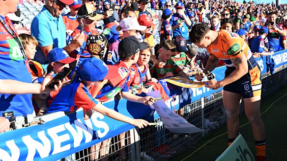 Kalyn Ponga meets his young fans.