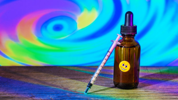 Bottles similar to the above with diluted LSD are used for microdosing.
