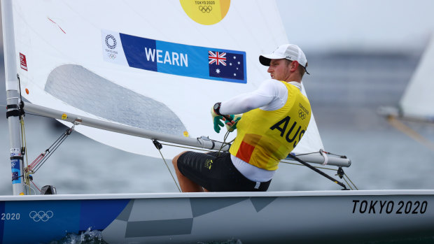 Matt Wearn has all but won Australia’s first gold medal of the sailing regatta at the Tokyo Olympics.