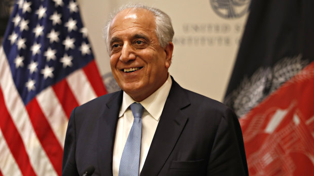 The Special Representative for Afghanistan Reconciliation Zalmay Khalilzad pictured on Friday at the US Institute of Peace, in Washington. 