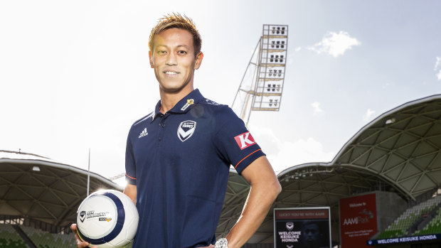 New Melbourne Victory signing Keisuke Honda.