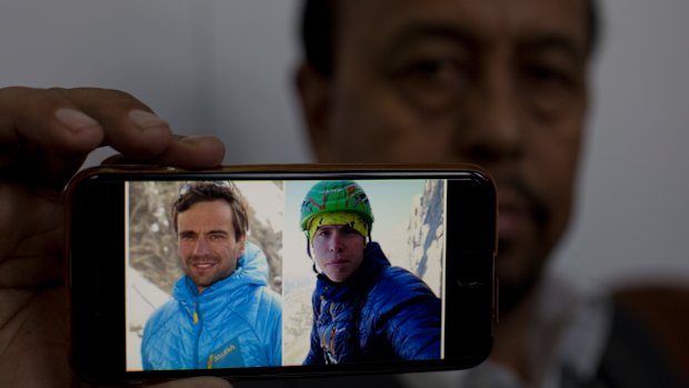 A picture of two missing climbers, Briton Tom Ballard, right, and Italian Daniele Nardi.