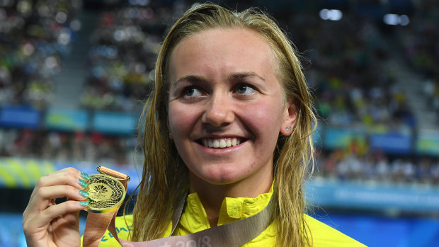 World stage: Ariarne Titmus has had an enormous 12 months, including her golden performance at the Commonwealth Games.