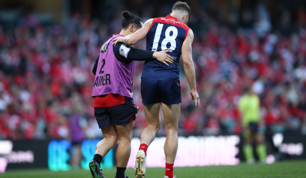 Jake Melksham is one of two Demons who suffered a season-ending ACL setback at the weekend.