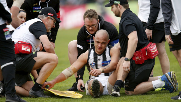 Alex Woodward reinjured his knee while playing in the VFL.