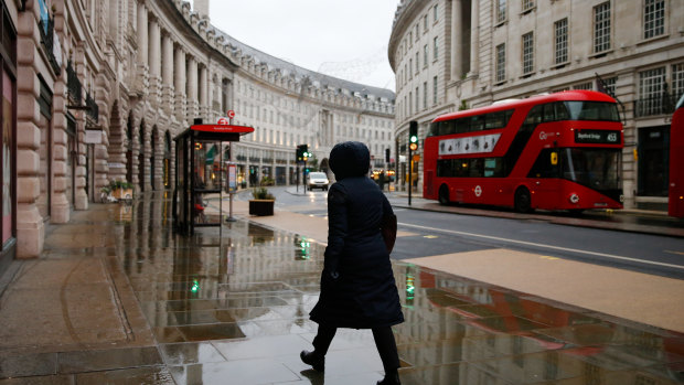 Regent Street in central London after the capital entered its third lockdown since the start of the pandemic. 