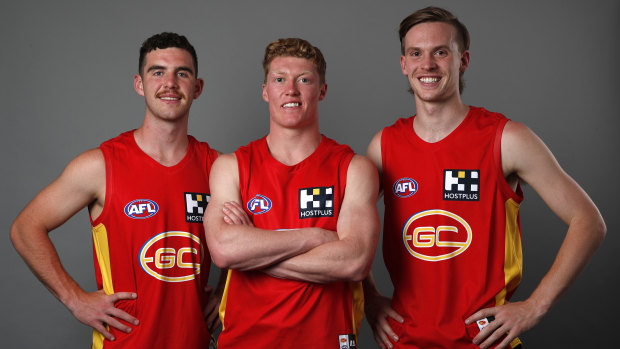 Gold Coast stocked up on top-end talent with (L-R) Sam Flanders, Matthew Rowell and Noah Anderson.