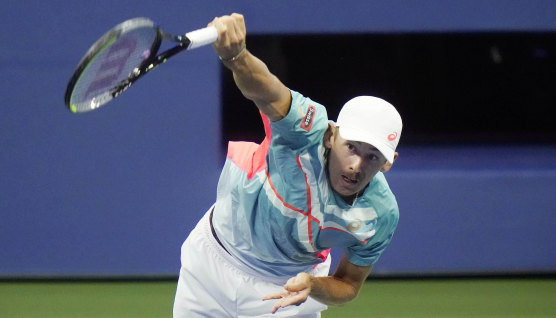 Alex de Minaur in the US Open quarterfinals. 