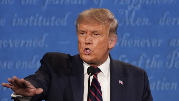US President Donald Trump during the first presidential debate.