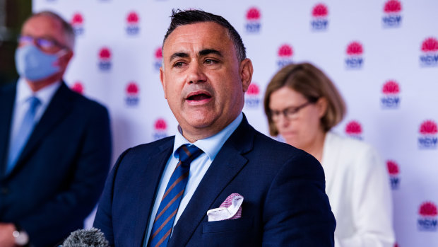 Acting NSW Premier John Barilaro provides a COVID-19 update on Wednesday. 