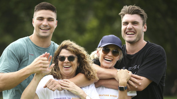 Jack Maddocks (left) and Angus Crichton (right) will be supporting their mothers Bronwyn and Pip who are competing in the Sydney Coastrek on March 15.