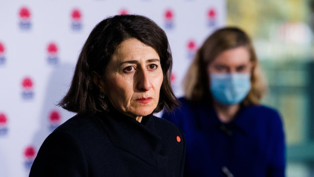 NSW Premier Gladys Berejiklian at Monday’s press conference.