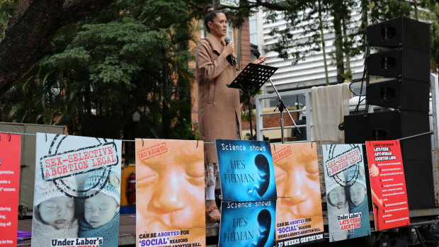 Jaya Taki speaks out at the pro-life rally.