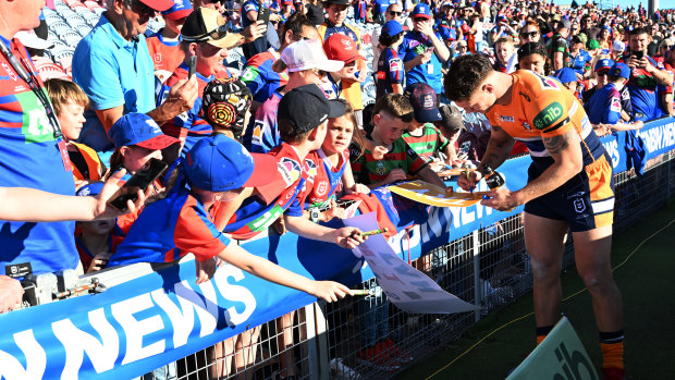 Kalyn Ponga meets his young fans.