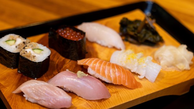 Exquisite sushi prepared in-house is served at the Japanese ambassador’s residence.