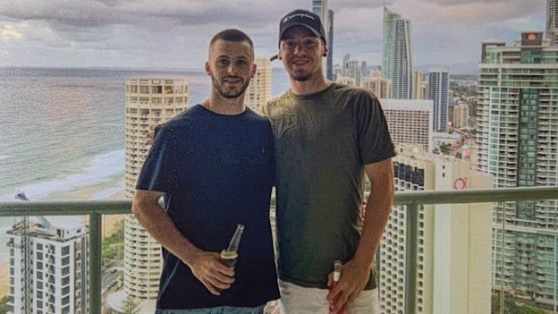 Jack (at right) with his brother Mitch at Surfers Paradise. 