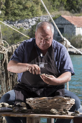 Bode Sare, the owner of highly regarded seafood restaurants in Croatia (and a former weapons smuggler), in Mali Ston, Croatia.
