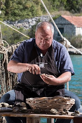 Bode Sare, the owner of highly regarded seafood restaurants in Croatia (and a former weapons smuggler), in Mali Ston, Croatia.