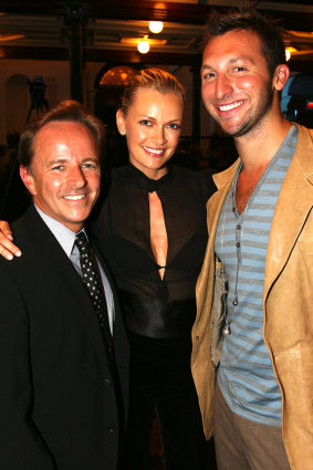 Brian Walsh with close friends Sarah Murdoch and Ian Thorpe in 2007.