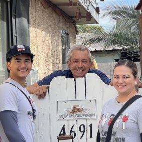 Culinary Union members Edrulfo Camacho and his mother Angelica door knocking in Las Vegas.