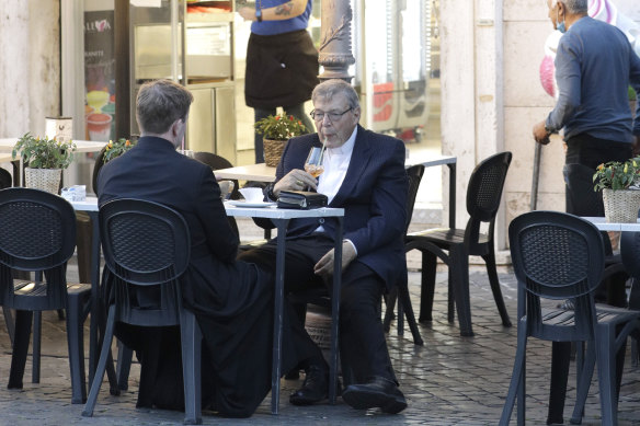 Cardinal Pell in Rome on Sunday.