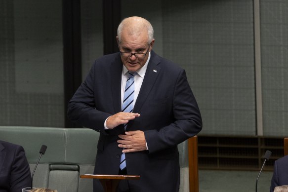 Former prime minister Scott Morrison during his valedictory speech last month.