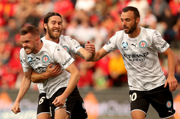 Craig Noone scored for Melbourne City but it was not enough as Adelaide took control.