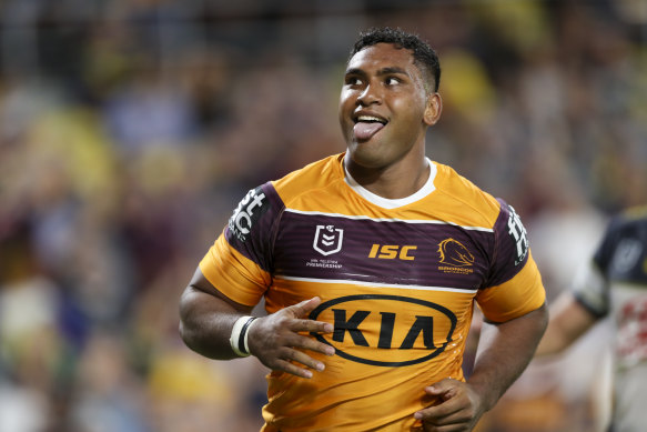 Tevita Pangai junior, pictured in his time at the Broncos, has joined the Dolphins.