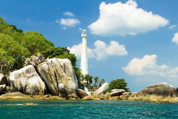 Lengkuas Island Lighthouse in Belitung province.
