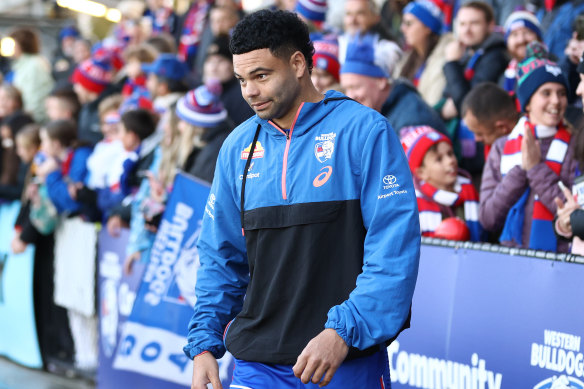 Sidelined: Bulldogs defender Jason Johannisen.