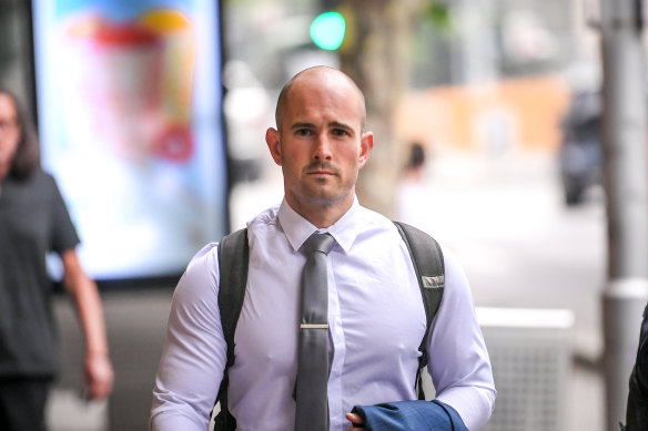 Thomas Sewell outside Melbourne Magistrates’ Court on Thursday.