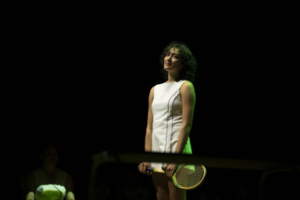 Ella Ferris as tennis great Evonne Goolagong in <i>Sunshine Super Girl</I> at the 2022 Darwin Festival.