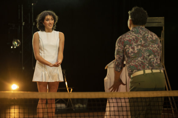 Ella Ferris stars as Evonne Goolagong Cawley in Melbourne Theatre Company’s <i>Sunshine Super Girl</i>.