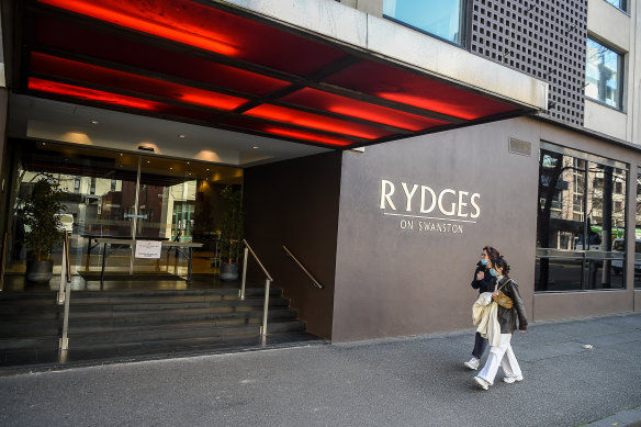 The Rydges on Swanston hotel - the main source of Victoria's second coronavirus wave. 