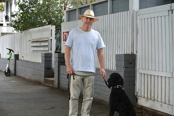 Roger Wylie with dog Riley.