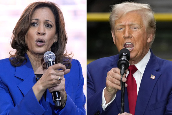 Democratic presidential nominee Kamala Harris and Republican rival Donald Trump.