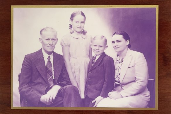 Rob Heming with his sister Gillian and parents.