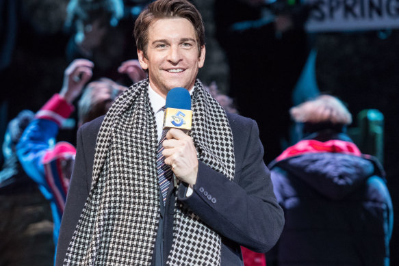 Andy Karl as Phil Connors in the London production of Groundhog Day the Musical. The show premieres in Melbourne in January.