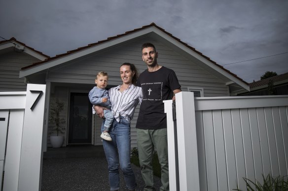 Petros and Danielle Ttofari and son Jordan are hopeful of a good sale when their home goes to auction.