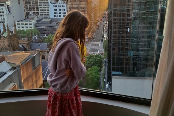 10-year-old Tamasin Thomas during quarantine in Sydney.