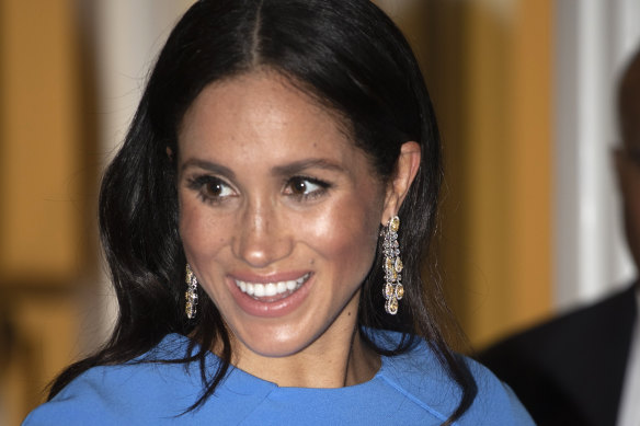 Meghan, Duchess of Sussex, at the official dinner in Suva, Fiji, in 2018.