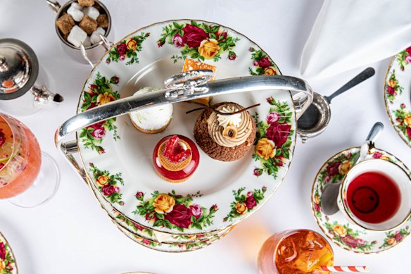 High tea can be ordered with tea, Champagne or mimosas. 